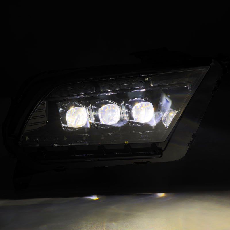 AlphaRex 13 - 14 Ford Mustang NOVA LED Proj Headlights Alpha - Blk w/Actv Light & Seq.Sig / SB DRL - My Store