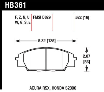 compare product Hawk 06+ Civic Si Performance Ceramic Street Front Brake Pads