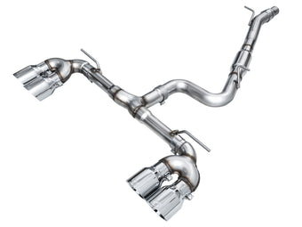 compare product AWE Tuning MK8 Volkswagen Golf R 3in Track Edition Quad Exhaust - Chrome Silver Tips