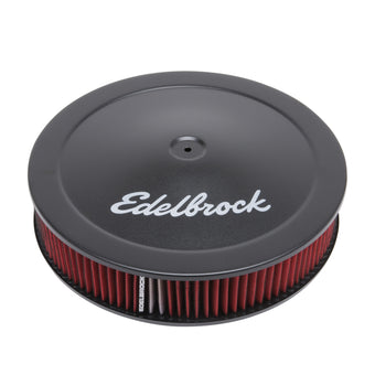 compare product Edelbrock Air Cleaner Pro-Flo Series Round 14 In Diameter Cloth Element 3/8Indropped Base Black