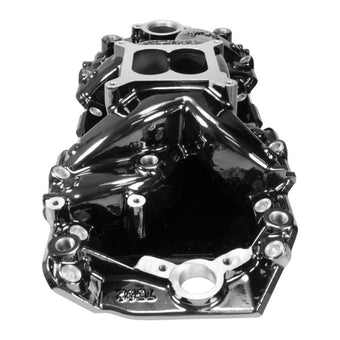 compare product Edelbrock B/B Chev Rect Port RPM Air-Gap Manifold - Black Plasma Finish