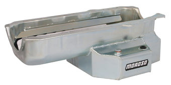 compare product Moroso Pre-85 Chevrolet Small Block (w/Passenger Side Dipstick) Wet Sump 7qt 7-1/8in Steel Oil Pan
