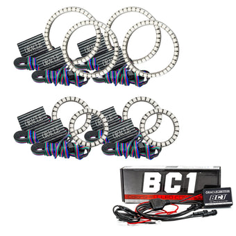 compare product Oracle Vector Jeep Wrangler JK Grille Halo Kit - ColorSHIFT w/ BC1 Controller