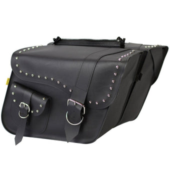 compare product Willie & Max Universal Ranger Studded Large Slant Saddlebags (16 in L x 11 in H x 6.5 in W) - Black