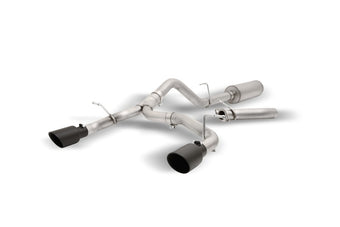 compare product Gibson 2021+ Ford Bronco 4-DR 2.7L 4WD 2.5in Black Elite Cat-Back Dual Split Exhaust - Stainless