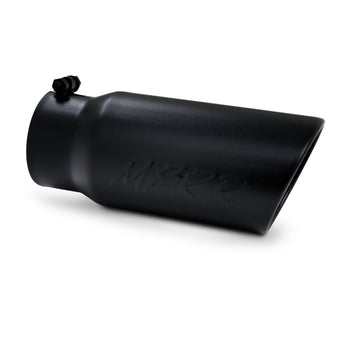 compare product MBRP Universal Tip 5 O.D. Angled Rolled End 4 inlet 12 length - Black Finish