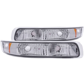 compare product ANZO 1999-2002 Chevrolet Silverado 1500 Euro Parking Lights Chrome w/ Amber Reflector