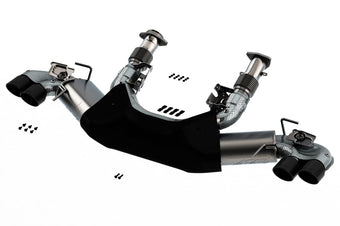compare product Borla 2020 Chevrolet Corvette C8 6.2 ATAK 3in Exhaust System Dual Round Rolled A/C Black Chrome Tips
