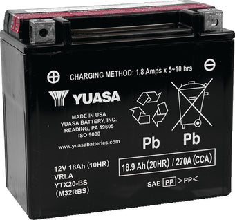 compare product Yuasa YTX20-BS Maintenance Free AGM 12-Volt Battery w/Bottle