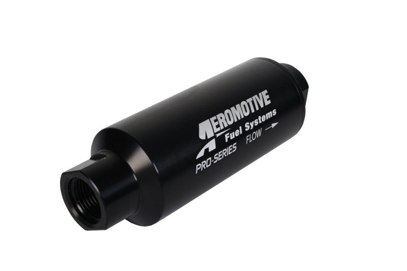 Aeromotive Pro - Series In - Line Filter - AN - 12 - 40 Micron SS Element - Nickel Chrome Finish - My Store