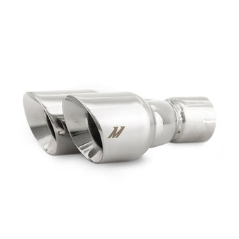 compare product Mishimoto Dual Offset Tips 2.5in Inlet 3in Outlet Slash Cut - Polished