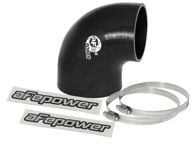 aFe Magnum FORCE CAI Univ. Silicone Coupling Kit (3.5in. ID to 3in. ID) 90Deg. Elbow Reducer - Black - My Store