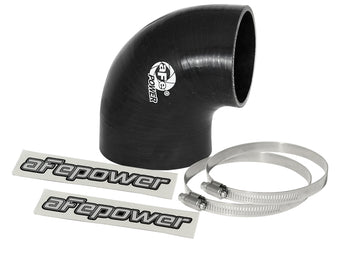 compare product aFe Magnum FORCE CAI Univ. Silicone Coupling Kit (3.5in. ID to 3in. ID) 90Deg. Elbow Reducer - Black