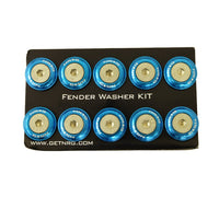 NRG Fender Washer Kit w/Rivets For Plastic (Blue) - Set of 10 - My Store