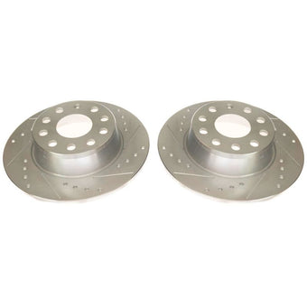 compare product Power Stop 2019 Volkswagen Jetta Rear Evolution Drilled & Slotted Rotors - Pair