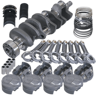 compare product Eagle Chevy 454 1Pc 4.250in Crank 6.385in I-Beam Rods 43cc Dome 4.320in Pistons Rotating Assembly