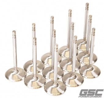 compare product GSC P-D Nissan VR38DETT 38.15mm Head +1mm OS 94.95mm Long Flat Face Intake Valve - Set of 12
