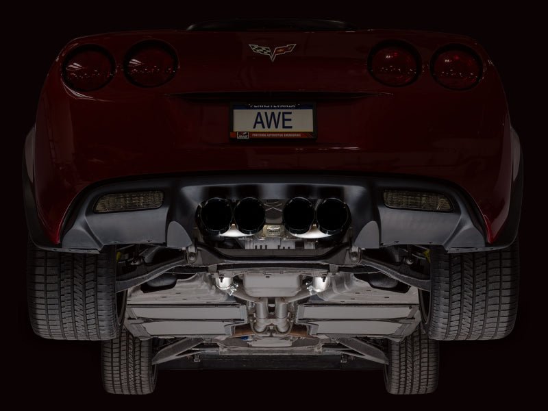 AWE Tuning 05 - 07 C6 Chevrolet Corvette 6.0L Track Edition Axle - Back Exhaust w/ Diamond Black Tips - My Store