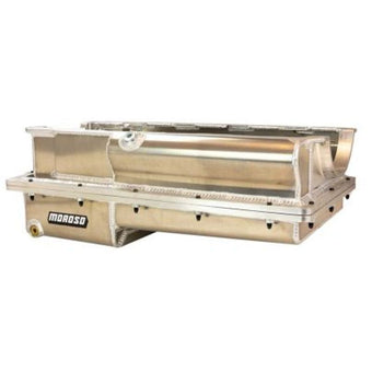 compare product Moroso Brodix 5.00in Bore BBC 2 Piece Wet Sump Aluminum Oil Pan