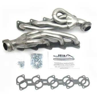compare product JBA 99-04 Ford Truck 6.8L 2V V10 w/o EGR 1-1/2in Primary Raw 409SS Cat4Ward Header