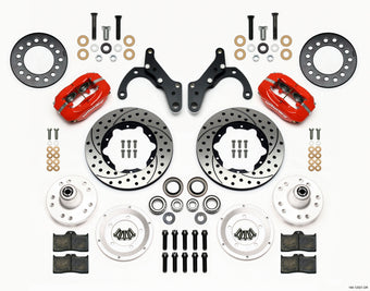 compare product Wilwood Forged Dynalite Front Kit 11.00in Drill-Red 65-68 Chevy Impala -Drum Spindle
