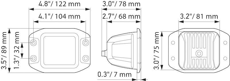 Hella Universal Black Magic 3.2in L.E.D. Cube Kit - Flood Beam (Flush Mount) - My Store