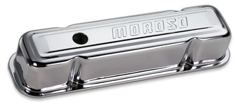 compare product Moroso Pontiac 301-455 Valve Cover - w/Baffles - Stamped Steel Chrome Plated - Pair