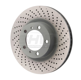 compare product SHW 09-16 Porsche 911 Carrera w/o Ceramic Brakes Right Front Drill-Dimp MB Brake Rotor (99735140201)