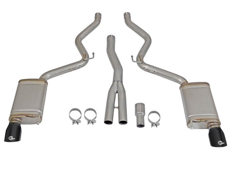 aFe MACHForce XP Exhausts Cat - Back SS - 304 EXH w/ Black Tips 15 - 16 Ford Mustang EcoBoost 2.3L (t) - My Store
