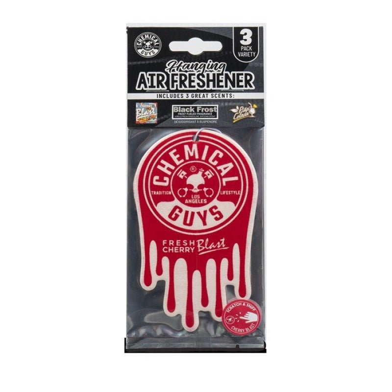 Chemical Guys Hanging Air Freshener 3 - Pack Variety - Black Frost, Cherry Blast, Pina Colada - My Store