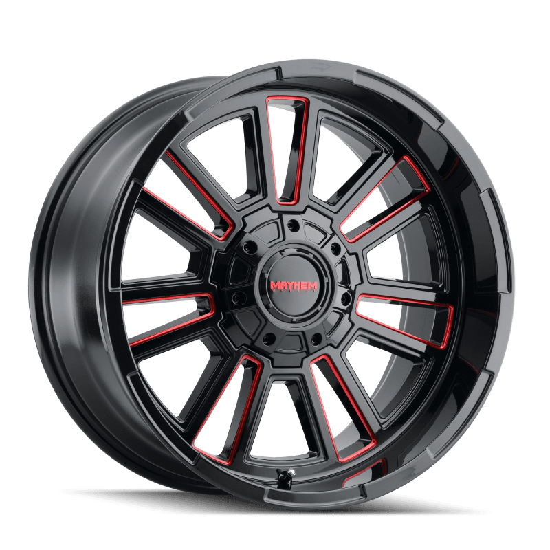 Mayhem 8115 Apollo 20x9 / 8x165.1 BP / 18mm Offset / 125.2mm Hub Black w/ Prism Red Wheel - My Store