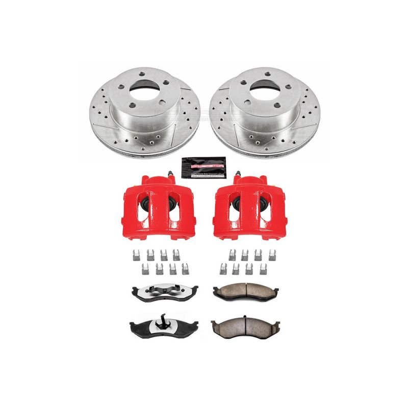 Power Stop 90 - 99 Jeep Cherokee Front Z36 Truck & Tow Brake Kit w/Calipers - My Store