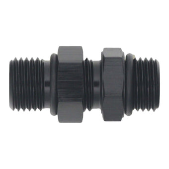 compare product DeatschWerks 6AN ORB Male to 6AN ORB Male Swivel Adapter - Anodized Matte Black