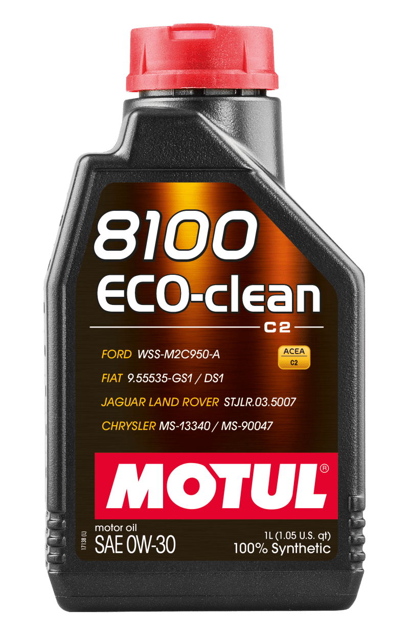 Motul 1L Synthetic Engine Oil 8100 Eco - Clean 0W30 12X1L - C2/API SM/ST.JLR 03.5007 - 1L - My Store