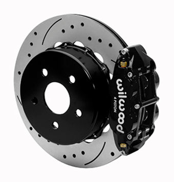 compare product Wilwood 2020+ Jeep Gladiator Narrow Superlite 4R Rear Drill & Slot. Brake Kit 14.00in Black w/ Lines