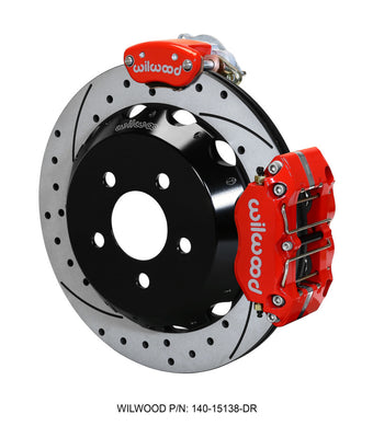 compare product Wilwood Dynapro Radial / MC4 Rear Kit 12.88 Drilled & Slotted Red 2015 Ford Mustang w/Lines