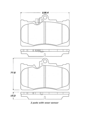 compare product StopTech Street Touring 06 Lexus GS300/430 / 07-08 GS350 Front Brake Pads