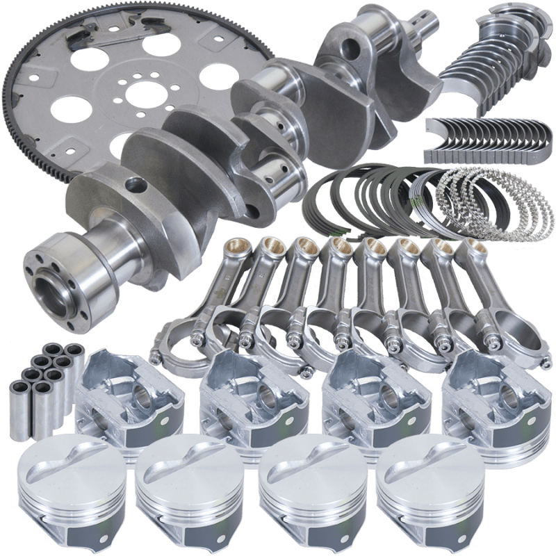 Eagle Chevy 350 1Pc 3.750in Crank 5.700in I - Beam Rods 4.060in Pistons 168 Tooth FP Balanced Assembly - My Store
