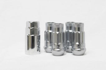 compare product Wheel Mate 14x1.50 Monster Lug Satin Silver Locking Lug Nut  - Set of 4