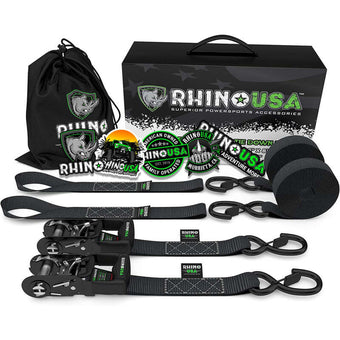 compare product Rhino USA Heavy Duty Ratchet Tie-Downs 2-Pack (Black) 1.6In X 8Ft