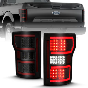compare product ANZO 18-19 Ford F-150 LED Taillight Black Housing Clear Lens Red Light Bar W/Sequential