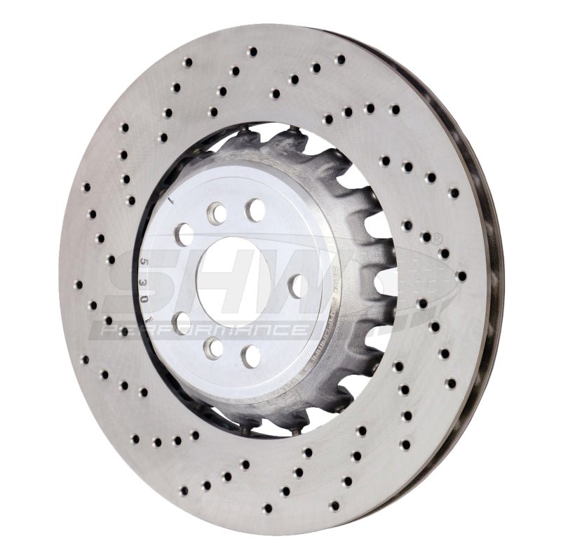SHW 2020 BMW X5 M 4.4L Left Rear Cross - Drilled Lightweight Brake Rotor (34208074285) - My Store