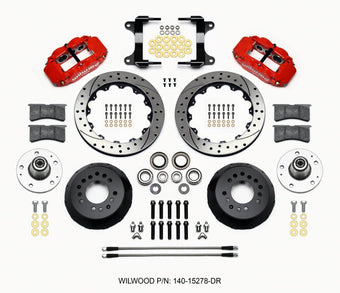 compare product Wilwood Narrow Superlite 6R Front Hub Kit 12.88in Drill Red 82-92 Camaro//Firebird
