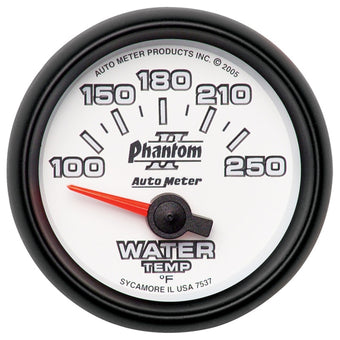 compare product Autometer Phantom II 52.4mm SSE 100-250 Deg F Water Temperature Gauge