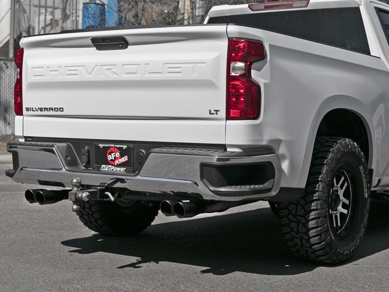 aFe Gemini XV 3in 304 SS Cat - Back Exhaust w/ Cutout 19 - 21 GM Silverado/Sierra 1500 V8 - w/ Black Tips - My Store