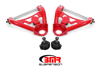 compare product BMR 64-72 A-Body Pro-Touring Upper A-Arms w/ Tall Ball Joint (Delrin) - Red
