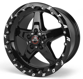compare product Race Star 92 Drag Star Bracket Racer 17x10.5 5x4.50BC 7.6BS Gloss Black Wheel - Single Bead Lock