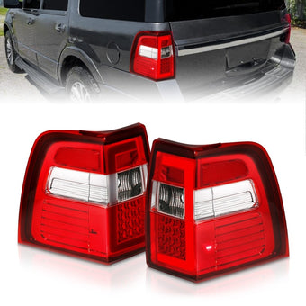 compare product ANZO 07-17 For Expedition LED Taillights w/ Light Bar Chrome Housing Red/Clear Lens