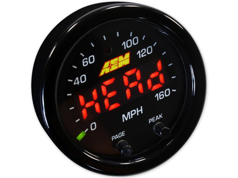 AEM X - Series 0 - 160 MPH Black Bezel w/ Black Face GPS Speedometer Gauge - My Store
