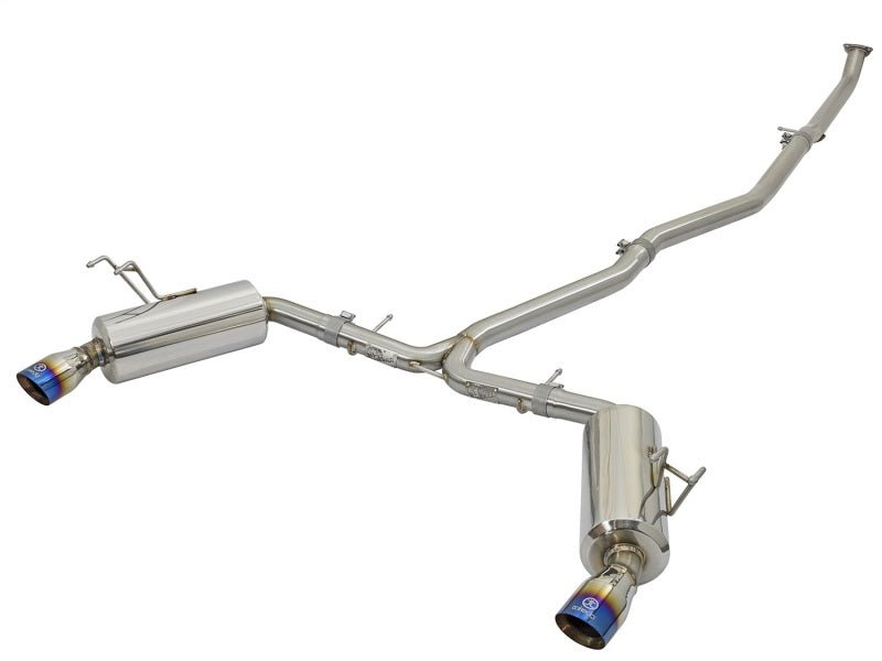 aFe POWER Takeda 16 - 17 Honda Civic I4 - 1.5L (t) 2.5 - 2.25in 304 SS CB Dual - Exit Exhaust Blue Tips - My Store